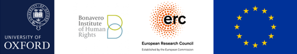 Logos of the University of Oxford, Bonavero Institute, European Research Council, and European Union